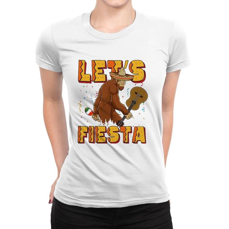 Lets Fiesta El Squatcho Bigfoot Funny Cinco De Mayo Mexican Women T-shirt