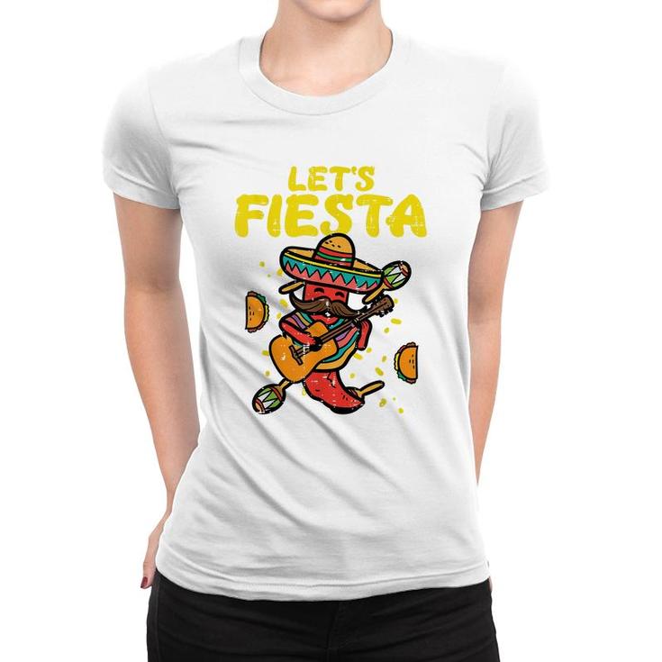 Lets Fiesta Jalapeno Funny Cinco De Mayo Mexican Party  Women T-shirt
