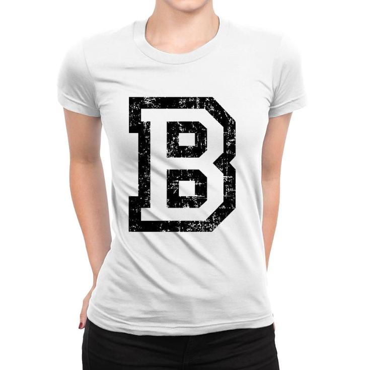 Letter B Vintage Black And White Women T-shirt