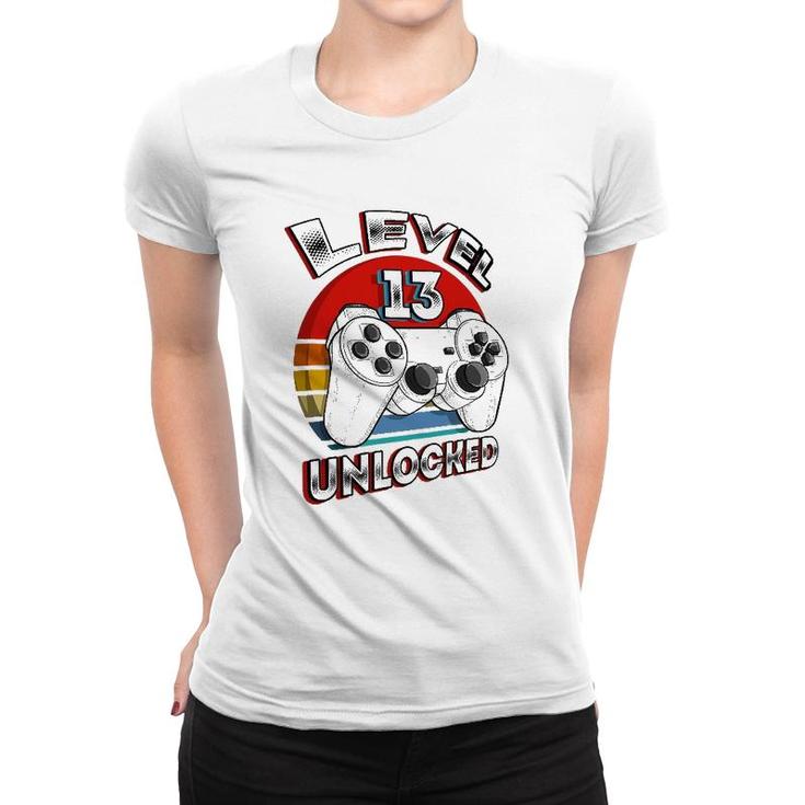 Level 13 Unlocked Matching Video Game 13Th Birthday Gift Boy Women T-shirt