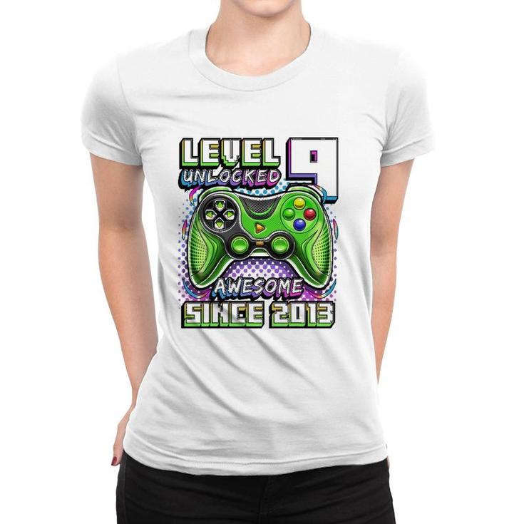 Level 9 Unlocked Awesome 2013 Video Game 9Th Birthday Boy Women T-shirt