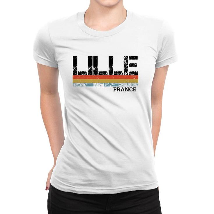 Lille Retro Vintage Stripes Women T-shirt