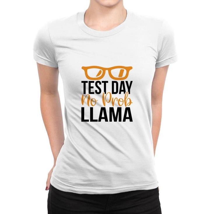 Llama Test Day No Prob Llama Yellow And Black Women T-shirt