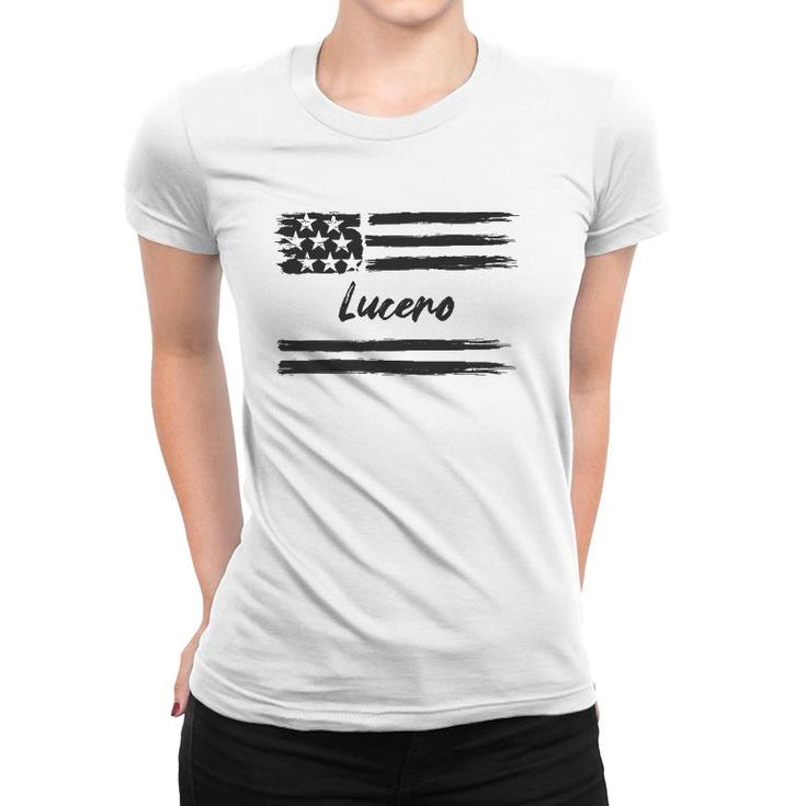 Lucero - Personalized Name Stars And Stripes Usa Flag Women T-shirt