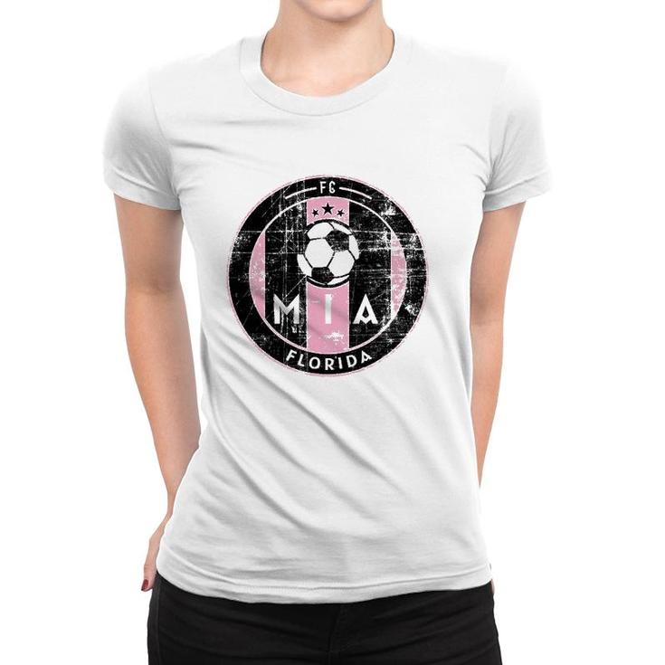 Miami Soccer Jersey Original Design Round Badge Distressed Women T-shirt