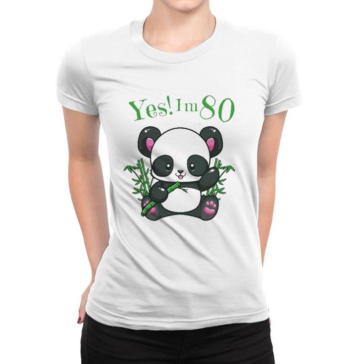 Panda 80Th Birthday Gift Birthday Outfit 80 Ver2 Women T-shirt
