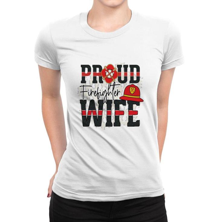 Proud Firefighter Wife Job Gift For Wife Women T-shirt