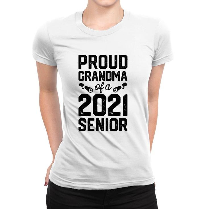 Proud Grandma Of A 2021 Senior Graduate Graduation Vintage Women T-shirt