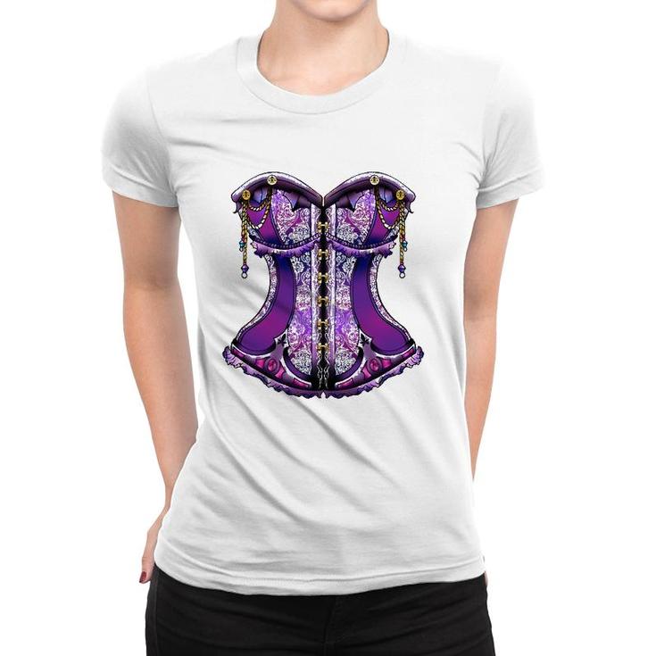 Purple Steampunk Corset Halloween Gift Women T-shirt