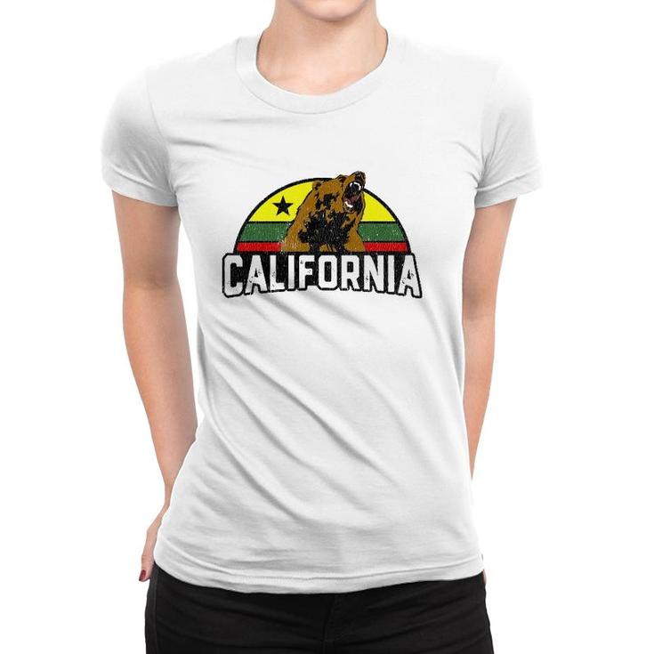 Rasta Bear California Republic Vacation Women T-shirt