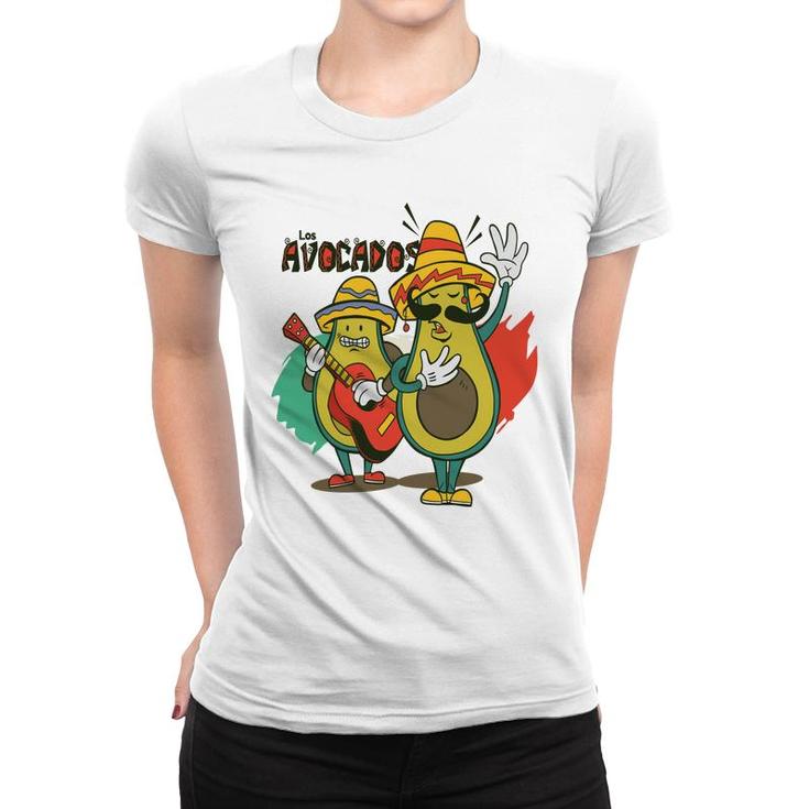 Recuso Funny Avocado Singing And Guitaring Women T-shirt