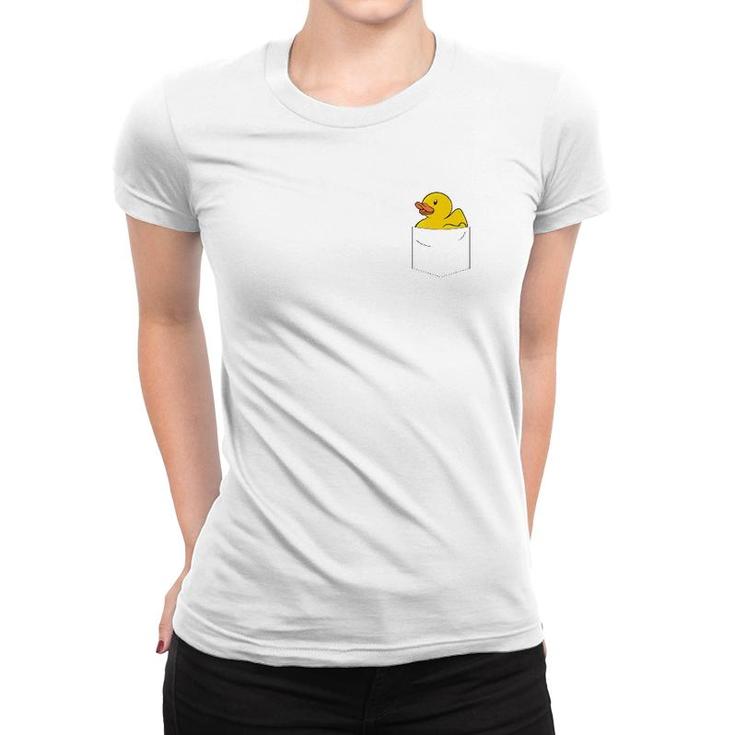 Rubber Duck In Pocket Rubber Duckie Women T-shirt