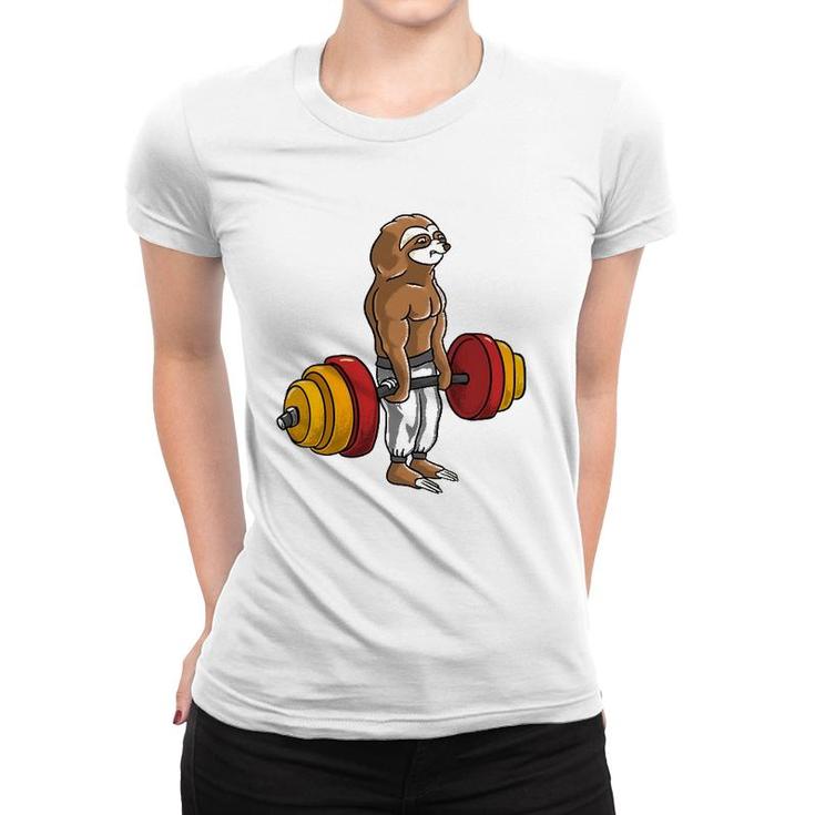 Sloth Deadlift Lazy Fitness Bodybuilder Animal Women T-shirt