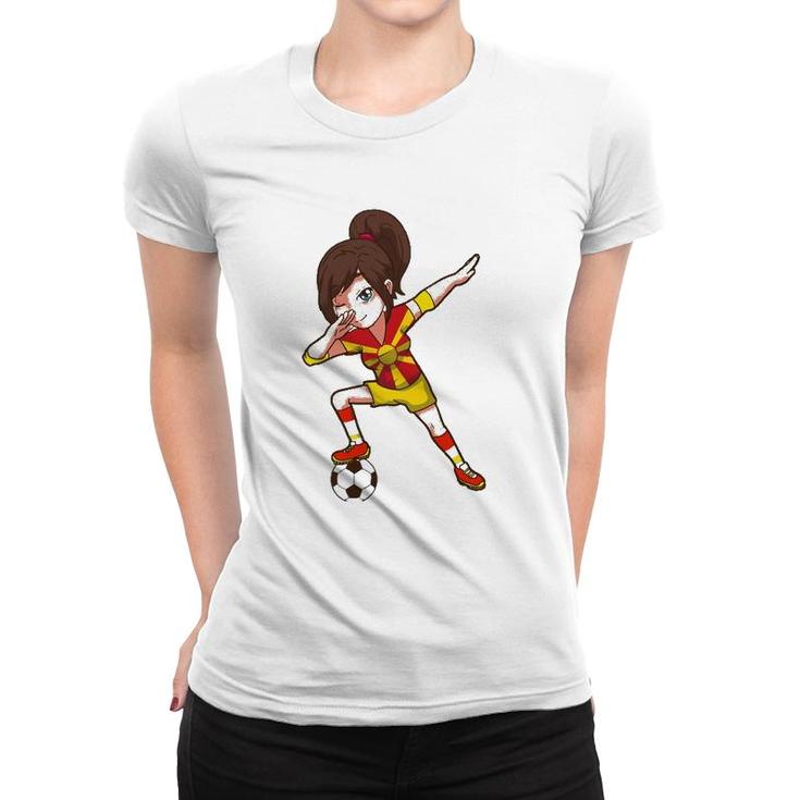 Soccer Fan Macedonia Macedonian Flag Girl Women T-shirt