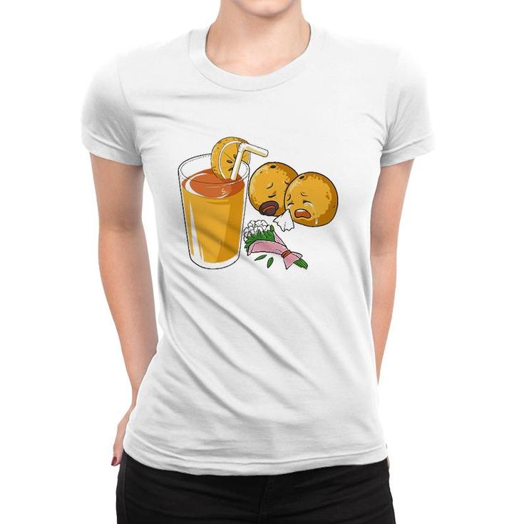 Summer Crying Orange Juice Funny Women T-shirt