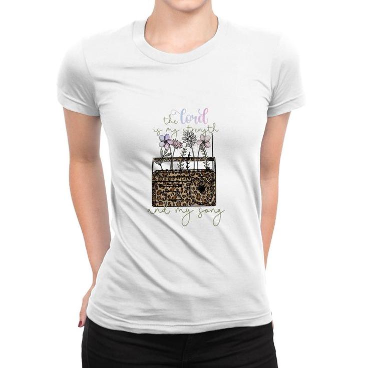 The Lord Of My Strength And My Song Flower And Leopard Christian Style Women T-shirt