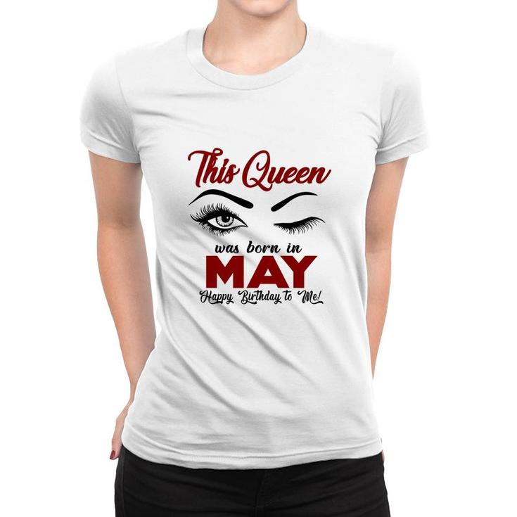 This Queen Was Born In May Red Version Design Women T-shirt