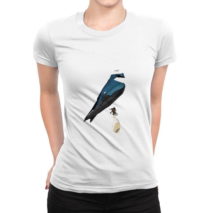 Tree Swallow Kitchen Chef Hat Cooking Funny Bird Women T-shirt