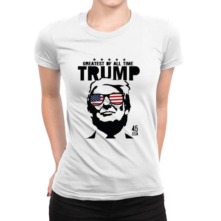 Trump American Flag Sunglasses Goat Trump Goat 45 Usa Women T-shirt