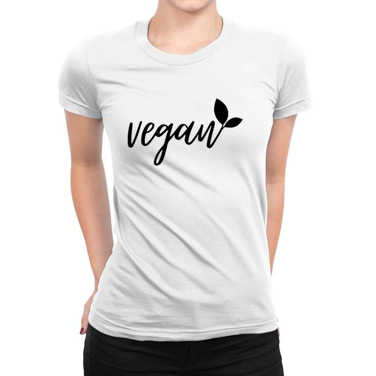 Vegan With Leaf Plant Based Vegan Gift Women T-shirt