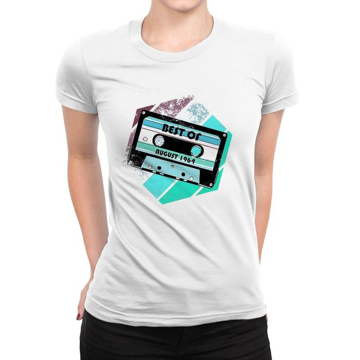 Vintage Best Of August 1964 Cassette Retro Birthday Tape Women T-shirt