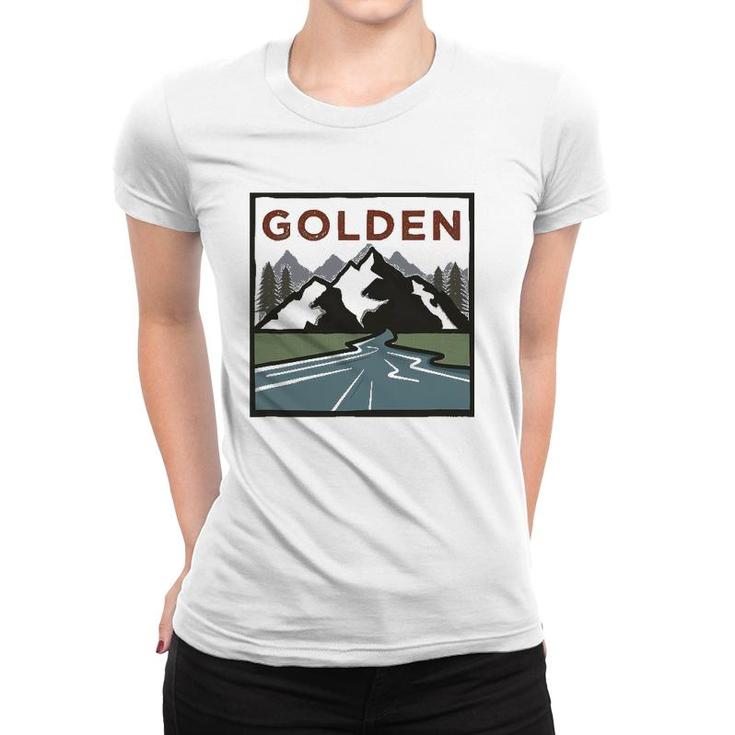 Vintage Golden Colorado Illustration Retro Golden Women T-shirt