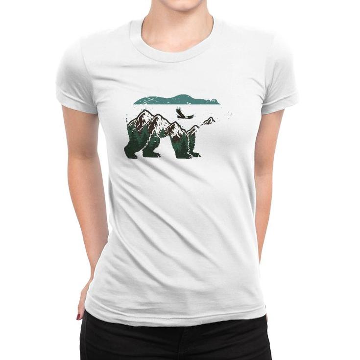 Vintage National Parkbear Wildlife Mountains Women T-shirt