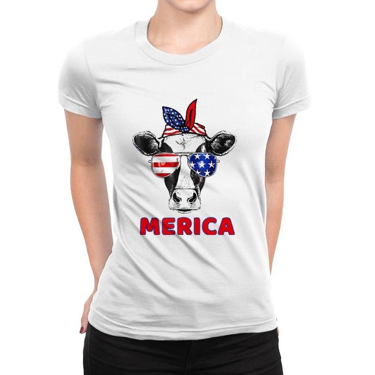 Women's American Flag Tee - 4th Of July Patriotic Shirt, Short Sleeve, Cotton Blend, Casual Graphic Top - View #9