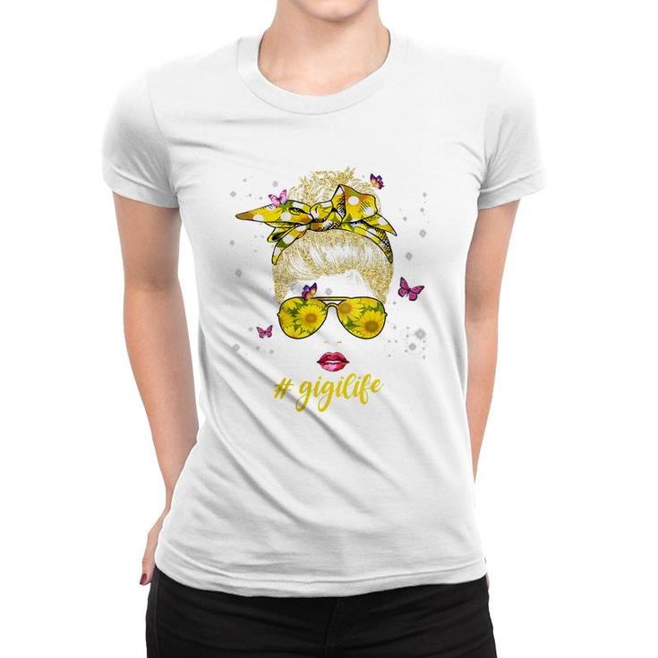 Womens Classy Gigi Life With Sunflower Shades Gigilife  Women T-shirt