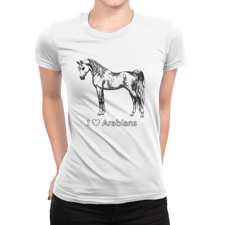 Womens I Heart Love Dapple Gray Arabians Horse Lover Gift Women T-shirt