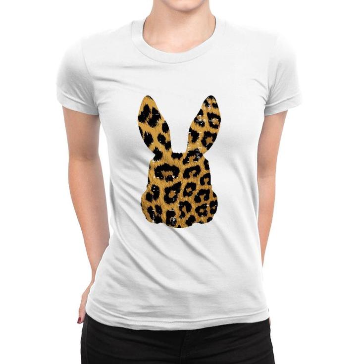 Womens Leopard Print Bunny Rabbit Cute Spring Easter Women Girls Women T-shirt