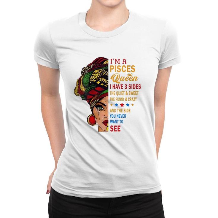 Womens Pisces Queens Are Born In February 19- March 20 V-Neck Women T-shirt