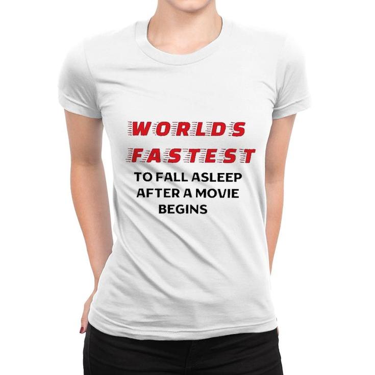 Worlds Fastest To Fall Asleep After A Begins 2022 Trend Women T-shirt