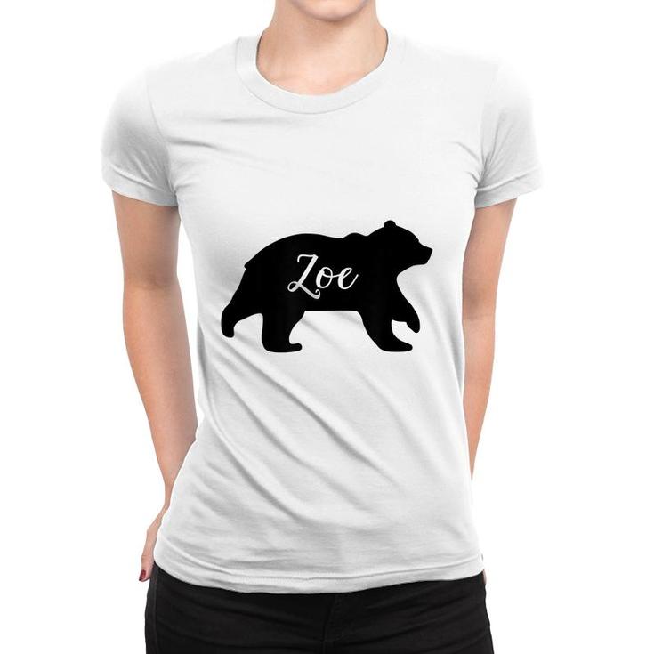 Zoe Bear Name Silhouette  Women T-shirt