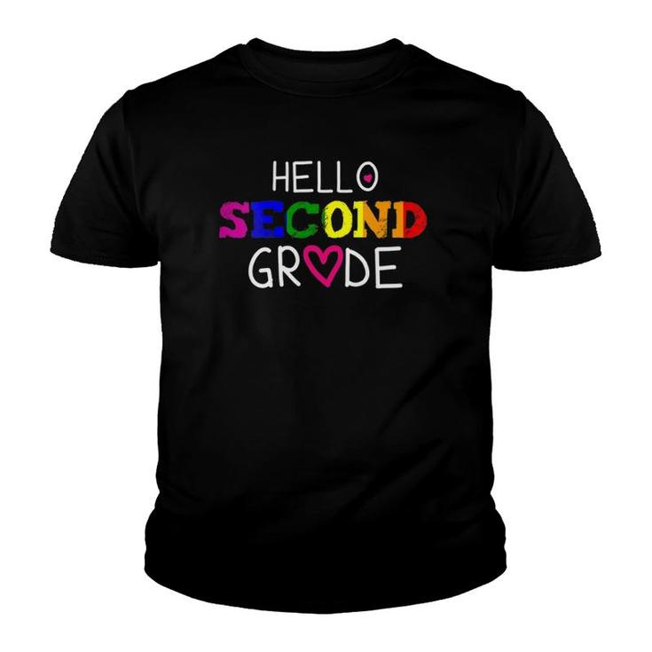 2Nd Grade Hello Second Grade Back To School Teacher Student Youth T-shirt