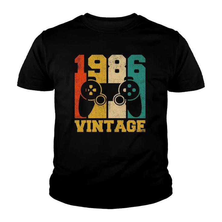35 Years Old Gifts Vintage 1986 Video Game 35Th Birthday Youth T-shirt