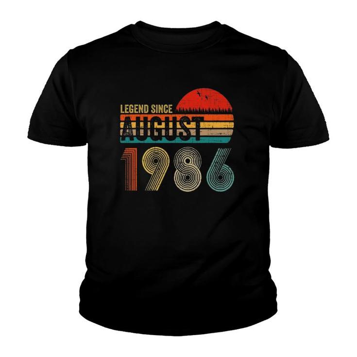 35 Years Old Retro Birthday Gift Legend Since August 1986 Ver2 Youth T-shirt