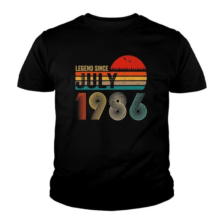 35 Years Old Retro Birthday Gift Legend Since July 1986 Ver2 Youth T-shirt