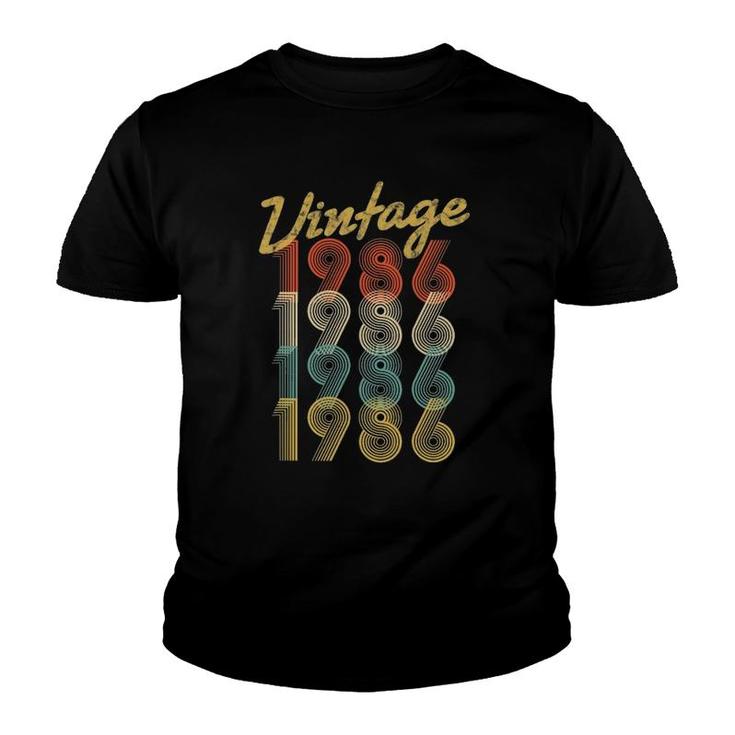 35Th Birthday Gift Vintage 1986 Retro Pop Style 35 Years Old Youth T-shirt