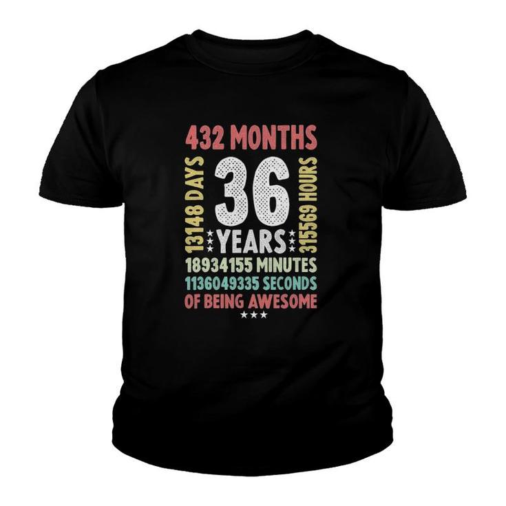 36Th Birthday 36 Years Old Vintage Retro 36 Yrs Old Youth T-shirt