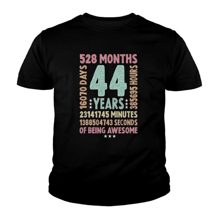 44Th Birthday 44 Years Old Vintage Retro - 44 Yr Old Youth T-shirt