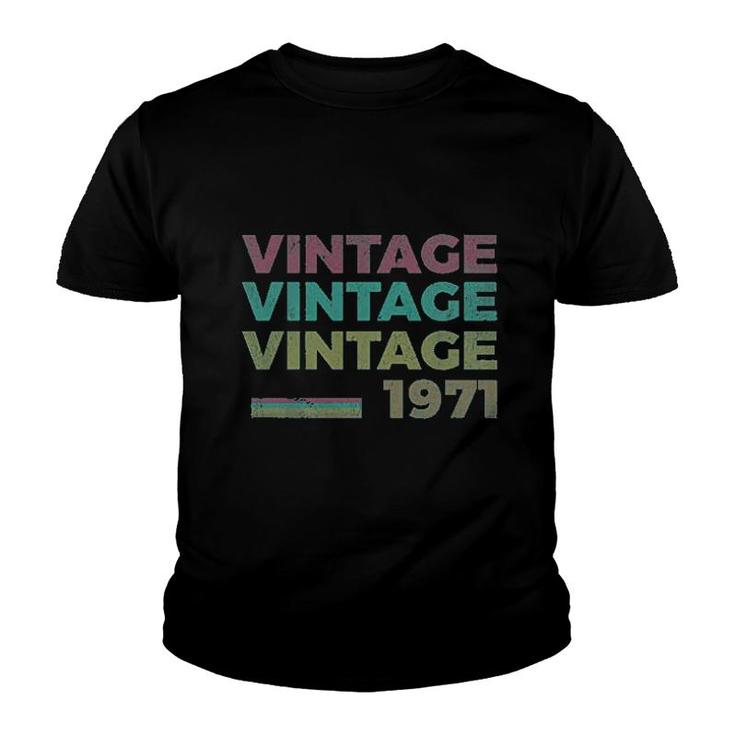 50Th Birthday Gift Retro Birthday  Vintage 1971 Youth T-shirt