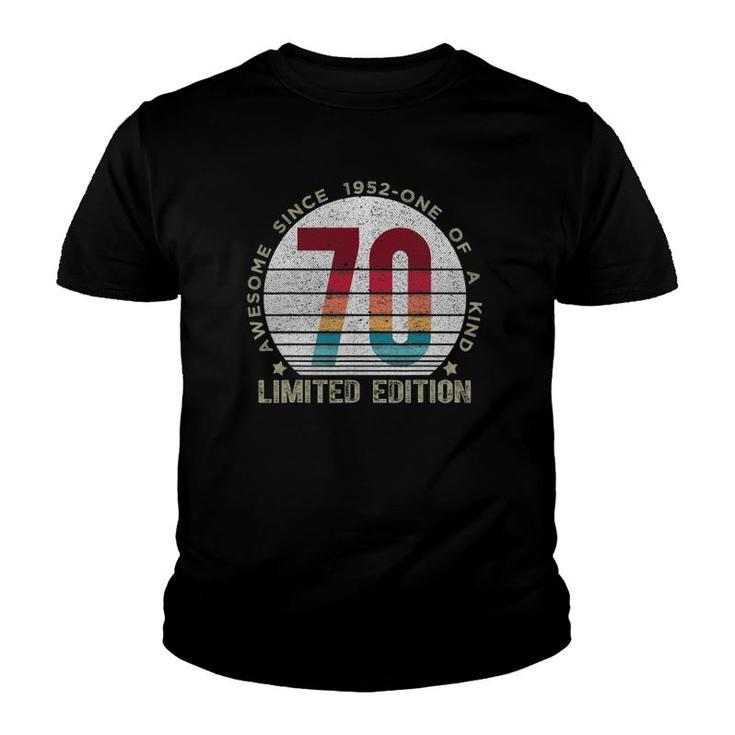 70 Years Old Vintage 1952 Retro Limited Edition 70Th Birthday Youth T-shirt