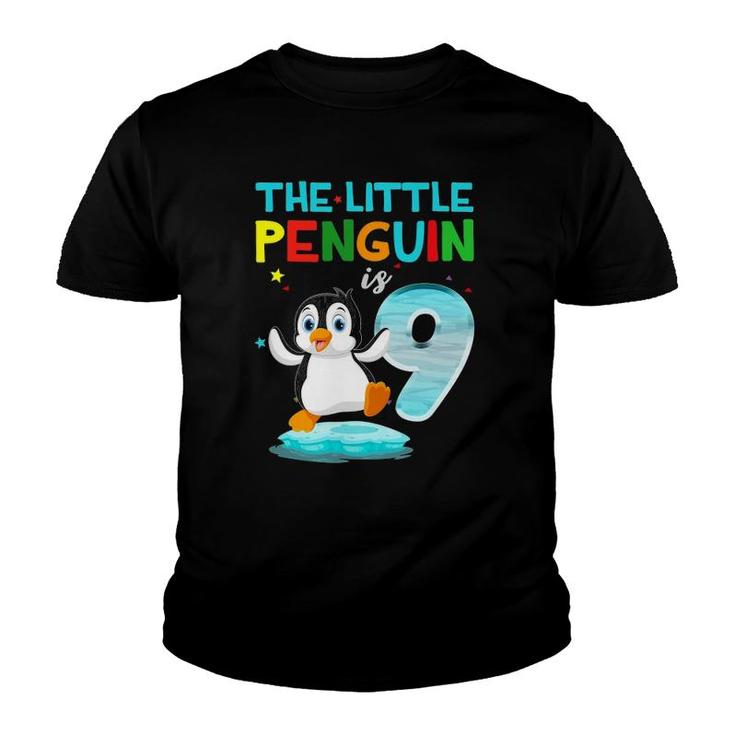 9Th Birthday  Penguin S Birthday  9 Years Old Youth T-shirt
