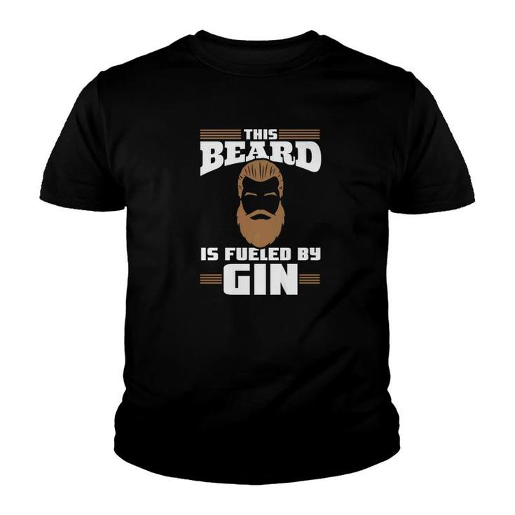 Alcohol Beard Fueled By Gin Tees Funny Alcoholic Men Youth T-shirt