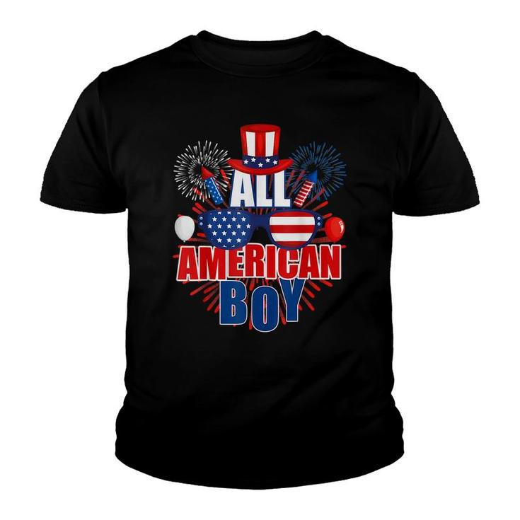 All American Boy 4Th Of July Kids Toddler Boys Family Ns  Youth T-shirt