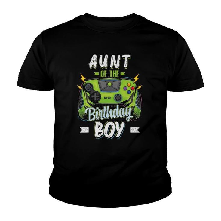 Aunt Of The Birthday Boy Matching Family Video Gamer Party Youth T-shirt