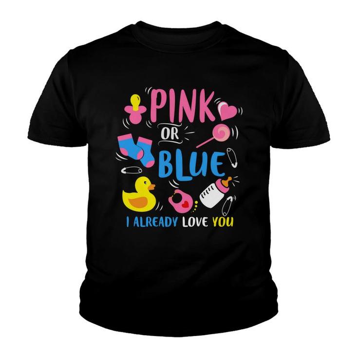 Baby Gender Reveal Party Pink Or Blue Love You Baby Gender Baby Things Youth T-shirt