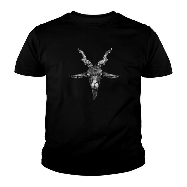 Baphomet Dark Lord Goat Pentagram Goth Horror Youth T-shirt