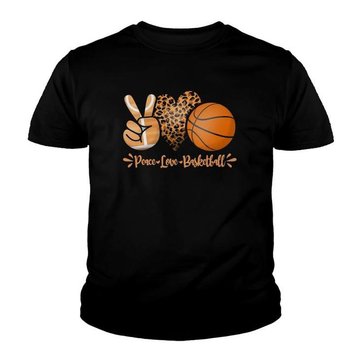 Basketball Girl Peace Love Basketball Mom Game Day Outfit  Youth T-shirt